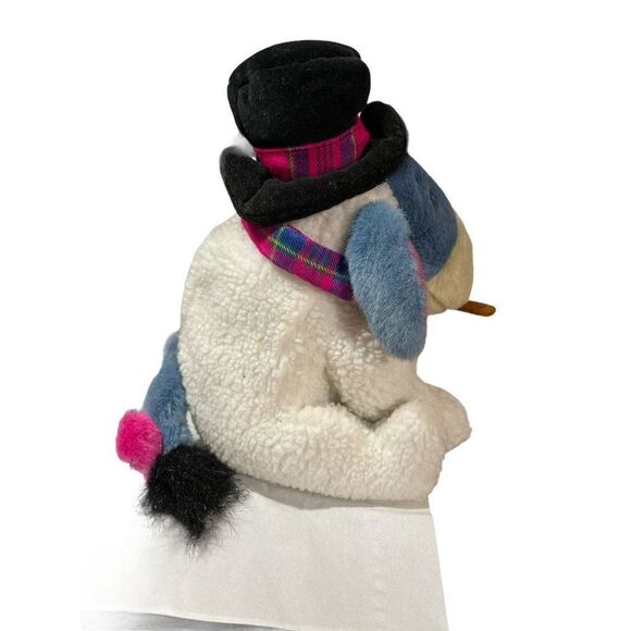 Winnie Pooh EEYORE Disney Snowman Plush 11" with Top Hat, Scarf & Snow Broom - Picture 2 of 6